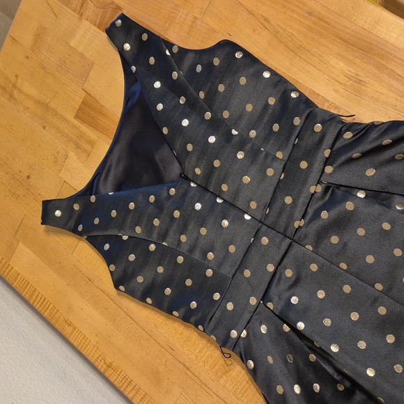 White House Black Market Polka Dotted Sleeveless Midi Dress W Pockets & Belt - Picture 8 of 13